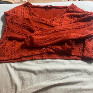Burnt orange sweater crop top